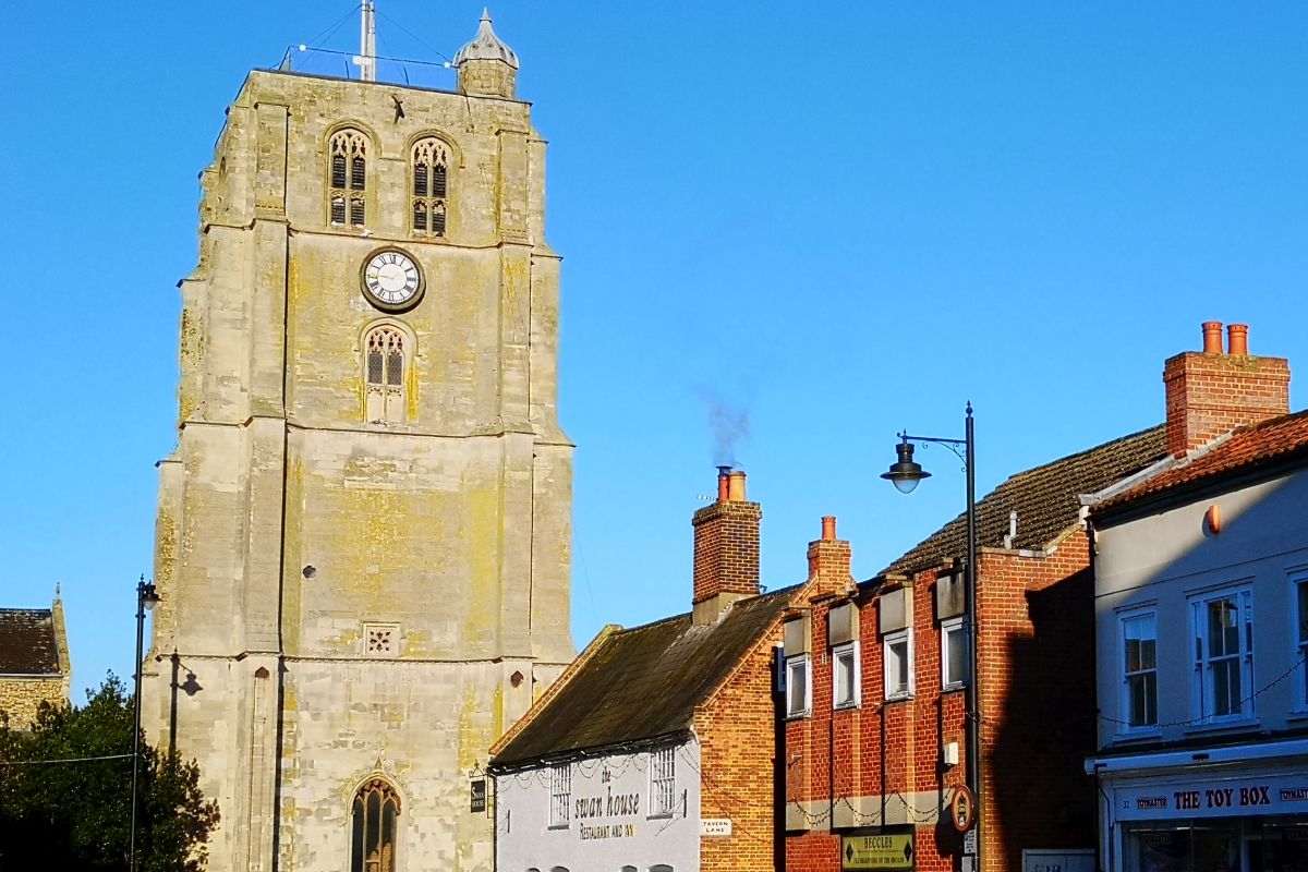 St Michael's tower in market town Beccles - photo credit Lindsay Want