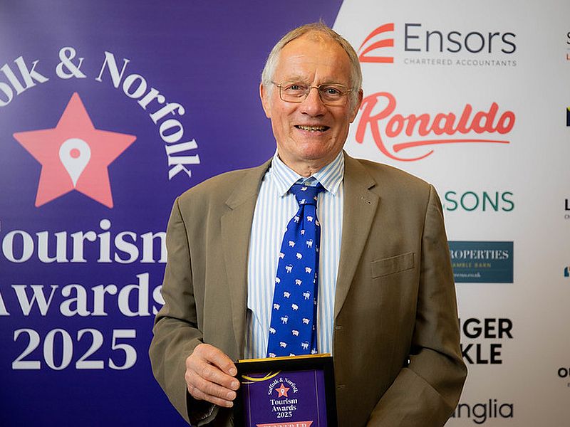Simon Watchorn runner up dukes lodge in New Tourism Business of the Year category, Suffolk & Norfolk Tourism Awards 2025